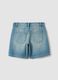 Blue pure-cotton denim shorts for girls, regular fit with polka-dot detail_4