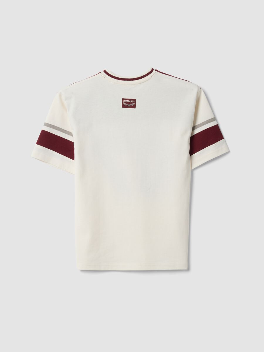 T-shirt bianca in puro cotone con stampa Harry Potter relaxed fit_4