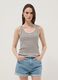 Brown striped pure cotton regular-fit tank top_2