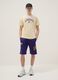 Purple cotton blend shorts with Los Angeles Lakers prints_0