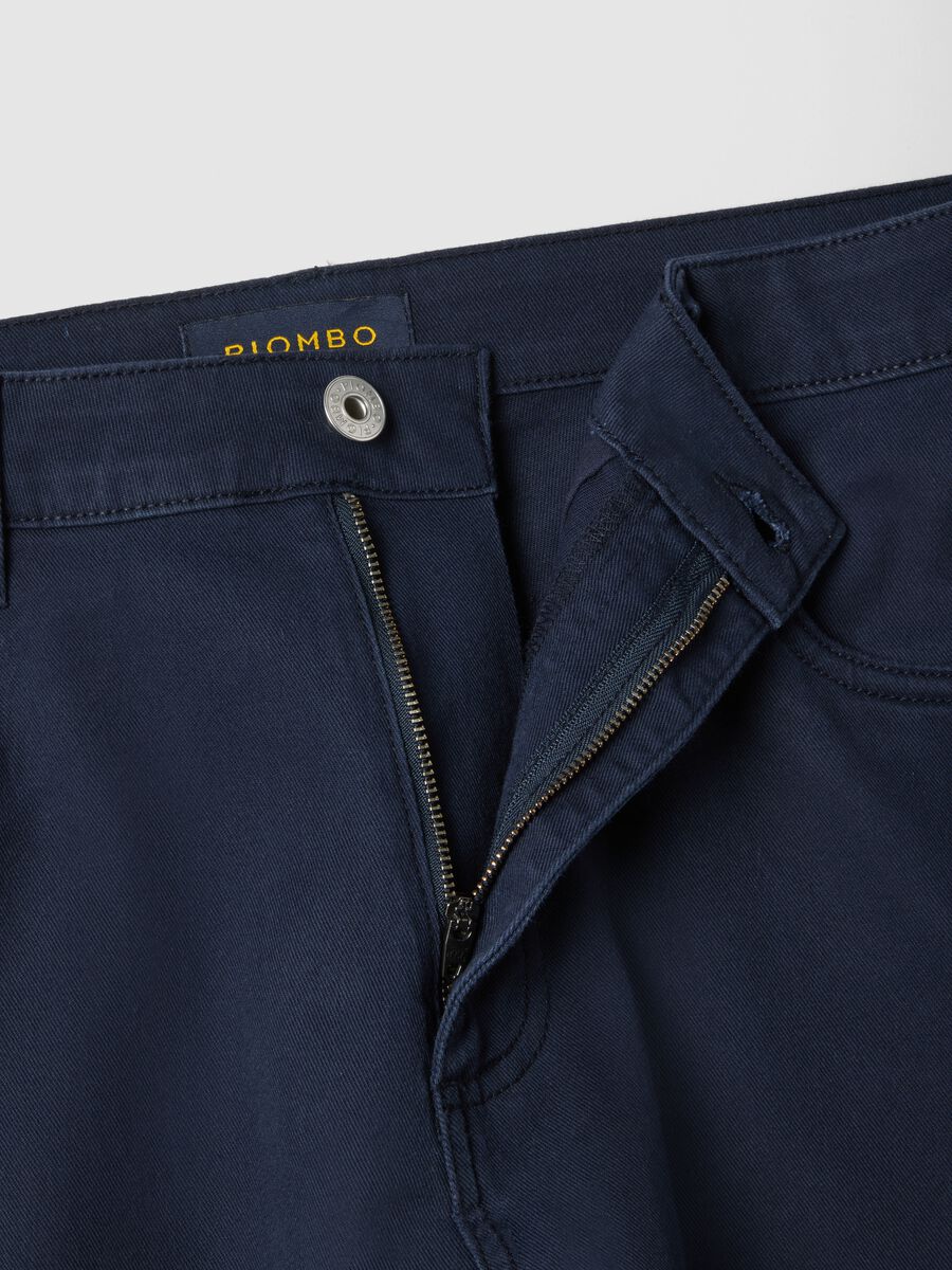 Blue Stretch Twill Trousers Regular Fit_5