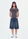 Grey fitted ribbed stretch cotton T-shirt with Detroit lettering_0