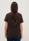 Regular fit pure cotton brown T-shirt with text_2