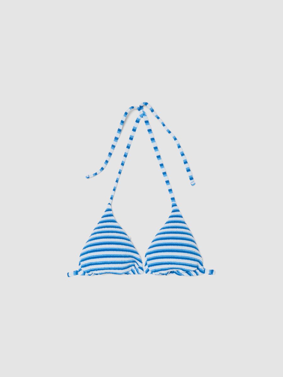 Light blue triangle bikini top in stretch fabric_4