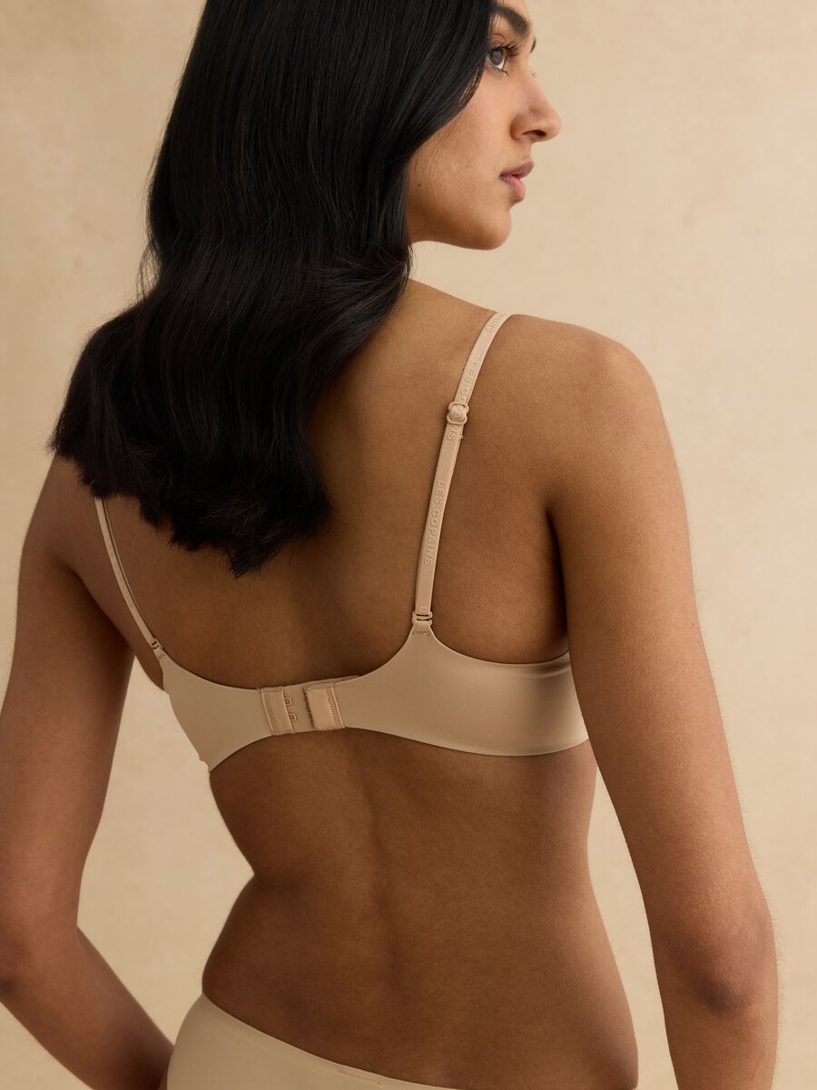 Beige full coverage bra with padded cups_3