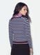 Blue crew-neck striped oversized cardigan in lyocell and wool blend_2