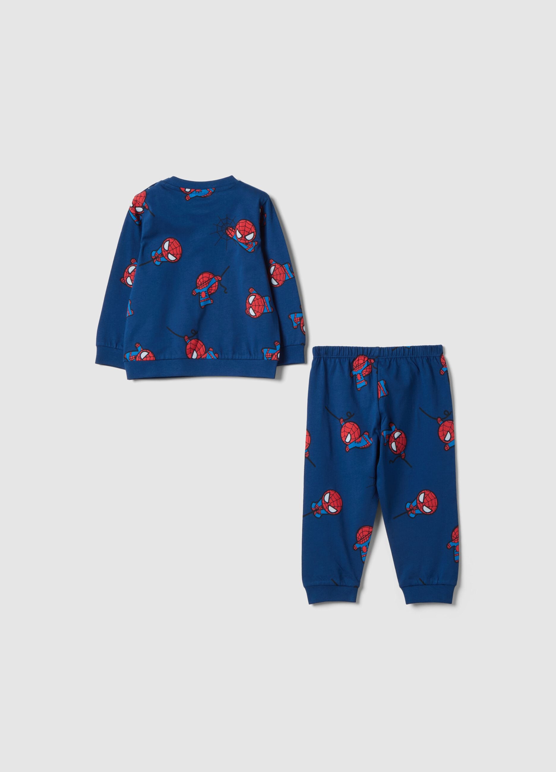 Newborn blue pure cotton pyjamas regular fit with Spider-Man prints