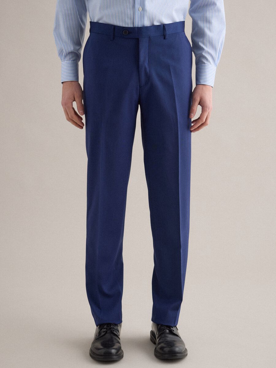 Pantaloni blu regular fit_1