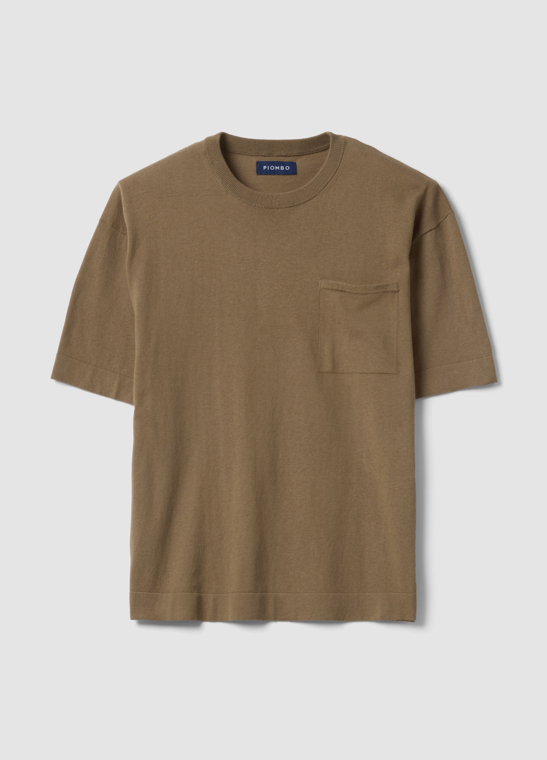 Brown short sleeve pure cotton T-shirt
