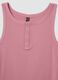 Pink ribbed cotton and viscose blend henley vest_6