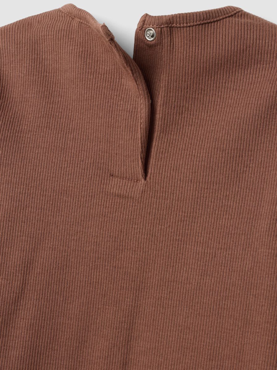 Brown stretch organic cotton pyjamas for baby girl_2