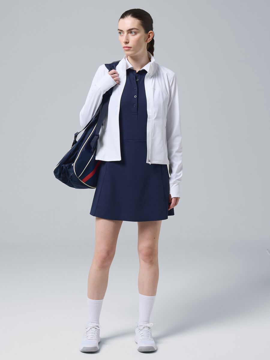 White ALTAVIA COURT full-zip sweatshirt in stretch technical fabric_1