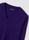 Purple pure wool jumper with deep V-neck_1