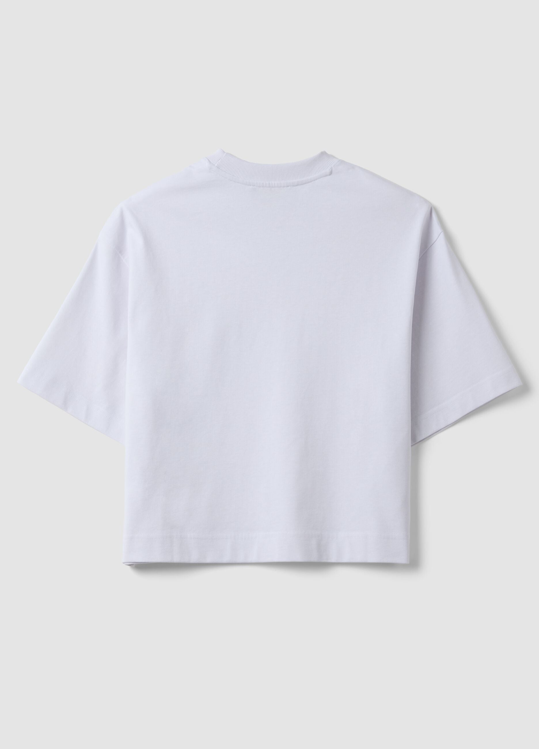 White cotton-blend jersey regular-fit crew-neck T-shirt