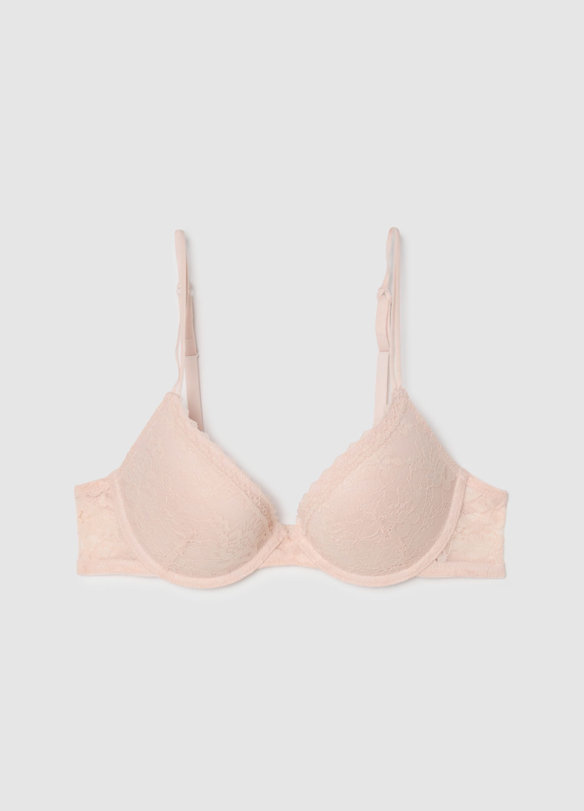 Pink Lace Padded Bra