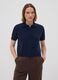 Blue wool-blend polo-collar cardigan, regular fit_0