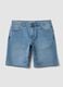 Shorts denim blu in misto cotone elasticizzato regular fit_4