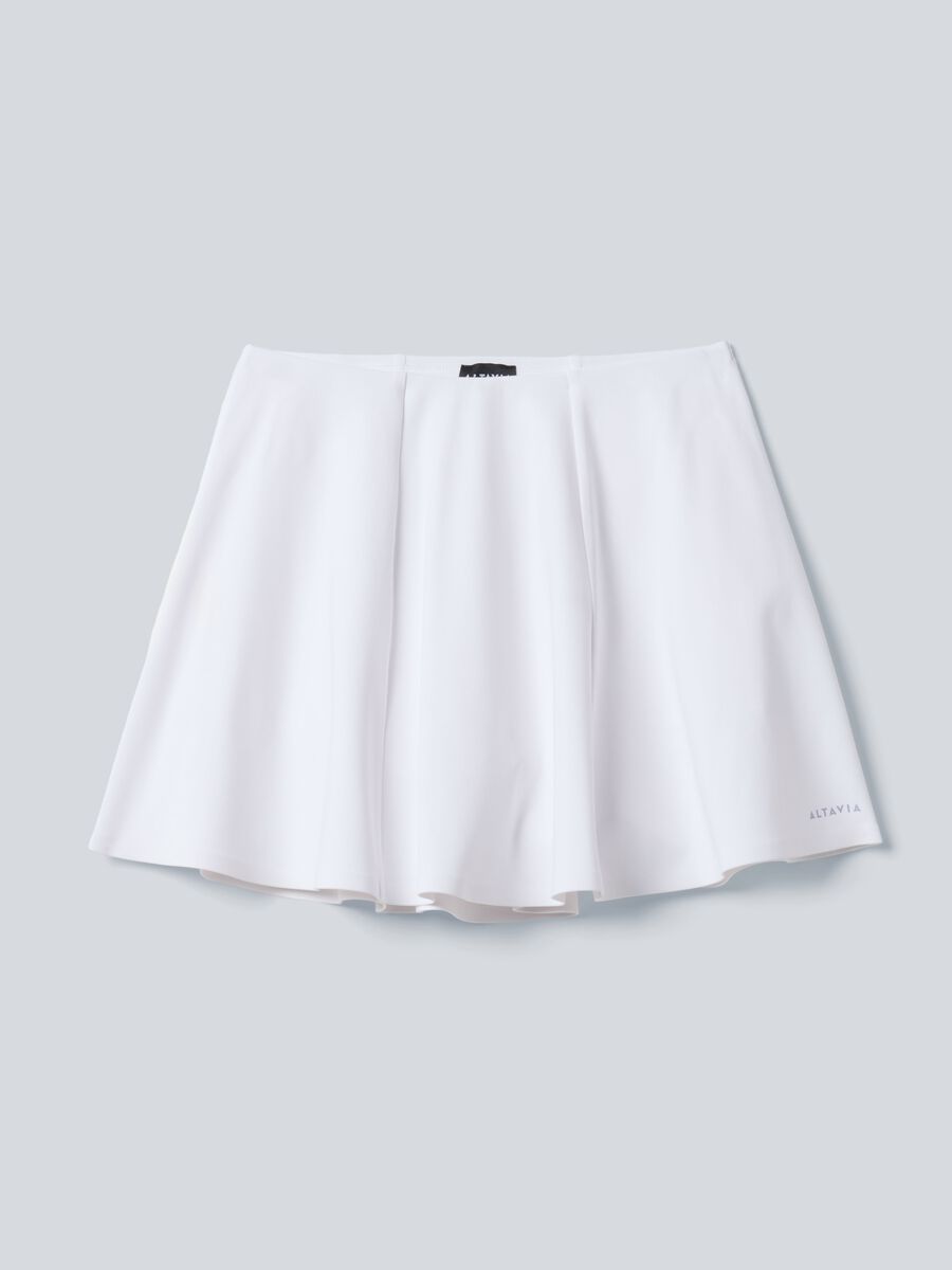 White ALTAVIA COURT sports skirt in stretch technical fabric with integrated shorts_4