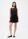 Black Linen Blend Regular Fit Skirt_0