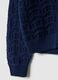 Girls' blue pure cotton cardigan with regular fit knit texture_3