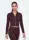 Purple fitted stretch-modal sweatshirt with high neck_0