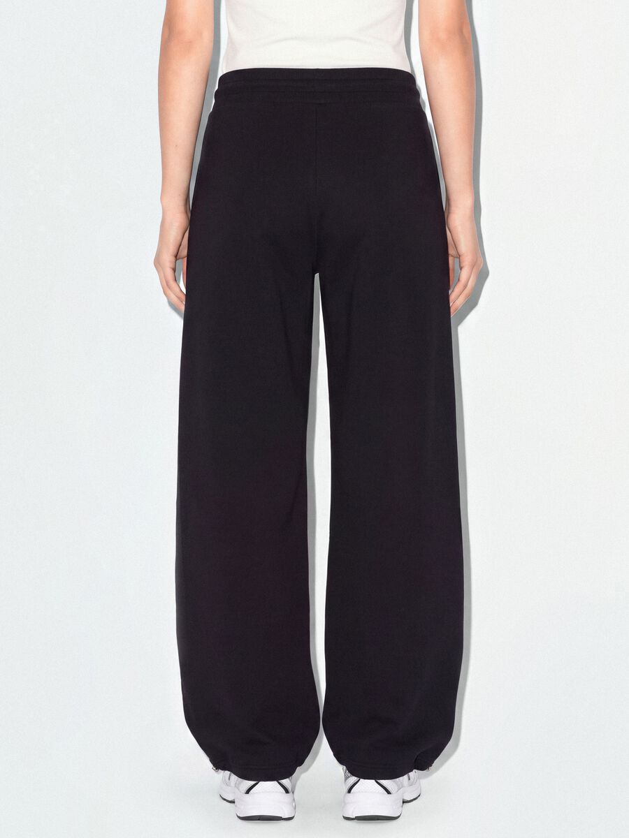 Black cotton-blend baggy-fit joggers_1