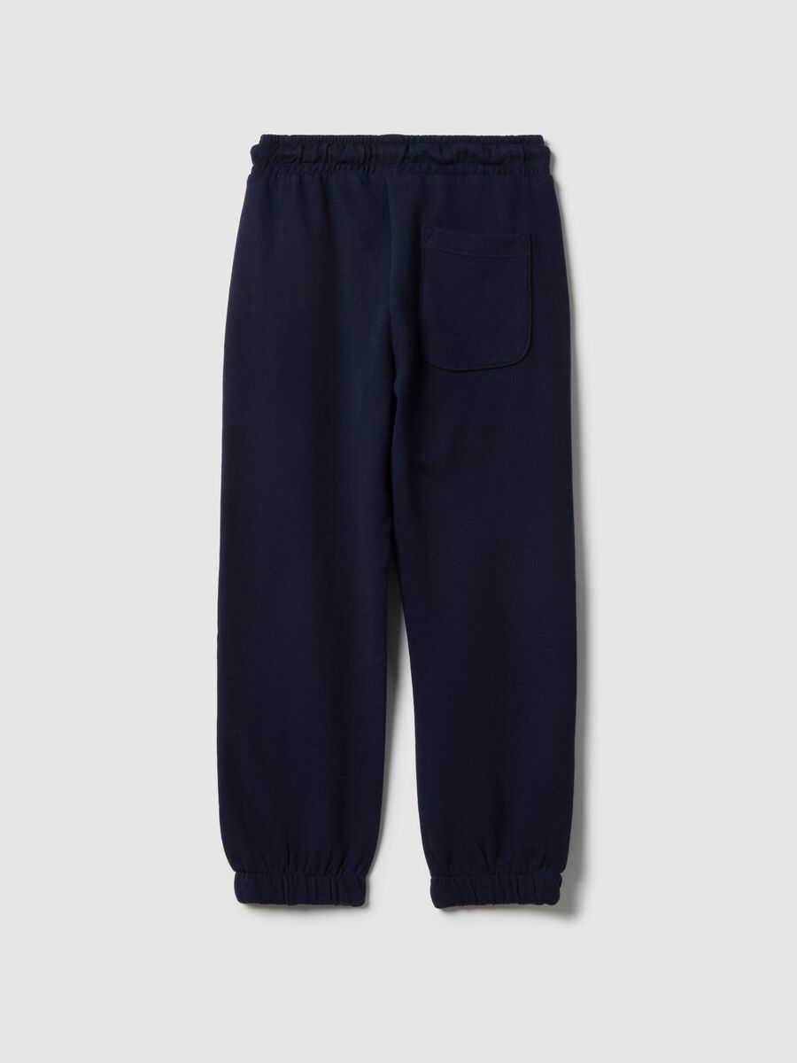 Blue pure cotton regular fit trousers for kids_1
