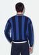 Blue and Black Pure Cotton Polo-Collar Knit Top, Oversized Fit_3