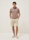 Brown pure cotton polo with classic collar_1