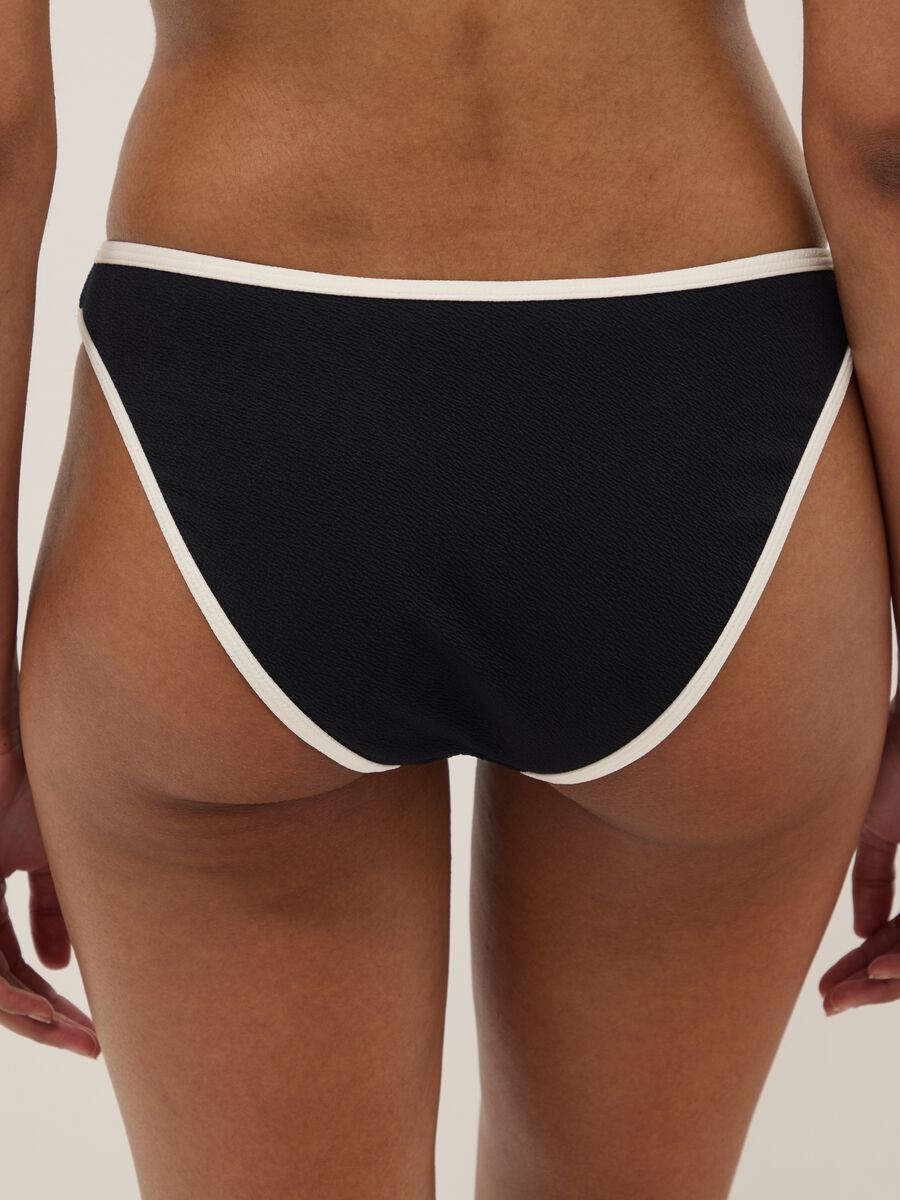Black stretch swim briefs with white trim_3