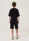 Black cotton-blend shorts with elasticated waist_1