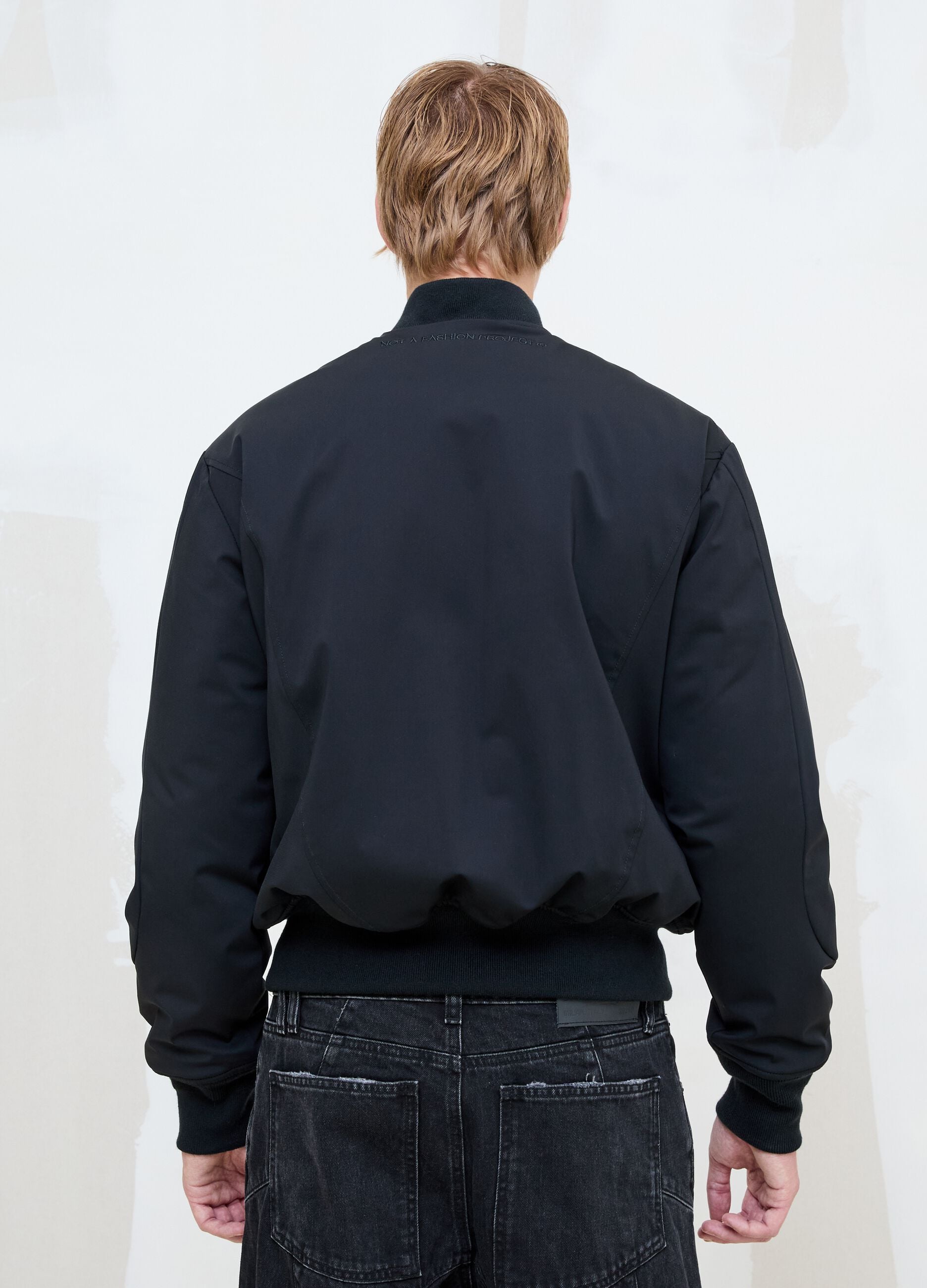 Black Nylon Bomber Jacket