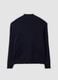 Blue pure cotton zip jacket with knitted sleeves, regular fit_2