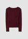 Red fitted ribbed viscose-blend top with buttons_5