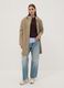 Beige long hooded jacket with zip_0