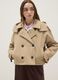Beige cotton blend regular fit jacket with hood_3
