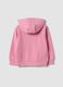Pink hooded sweatshirt in pure organic cotton with star, regular fit, for baby girl_1