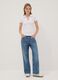 Blue denim pure cotton straight-fit jeans_0