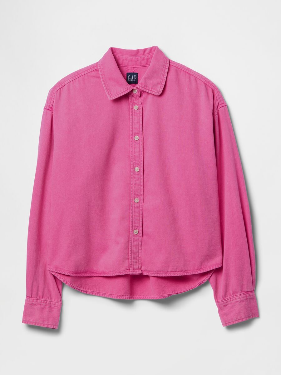 Camicia cropped in cotone_3