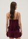 Burgundy viscose-linen blend lace top, regular fit_3