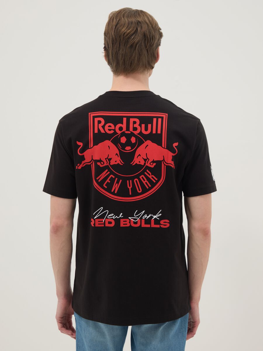 Regular fit pure cotton black short sleeve t-shirt Red Bulls_2