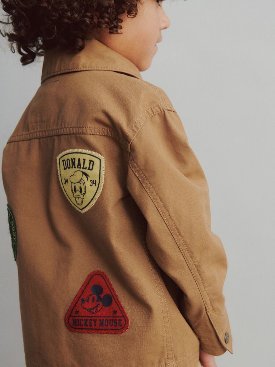 Brown cotton jacket with Disney patches_2