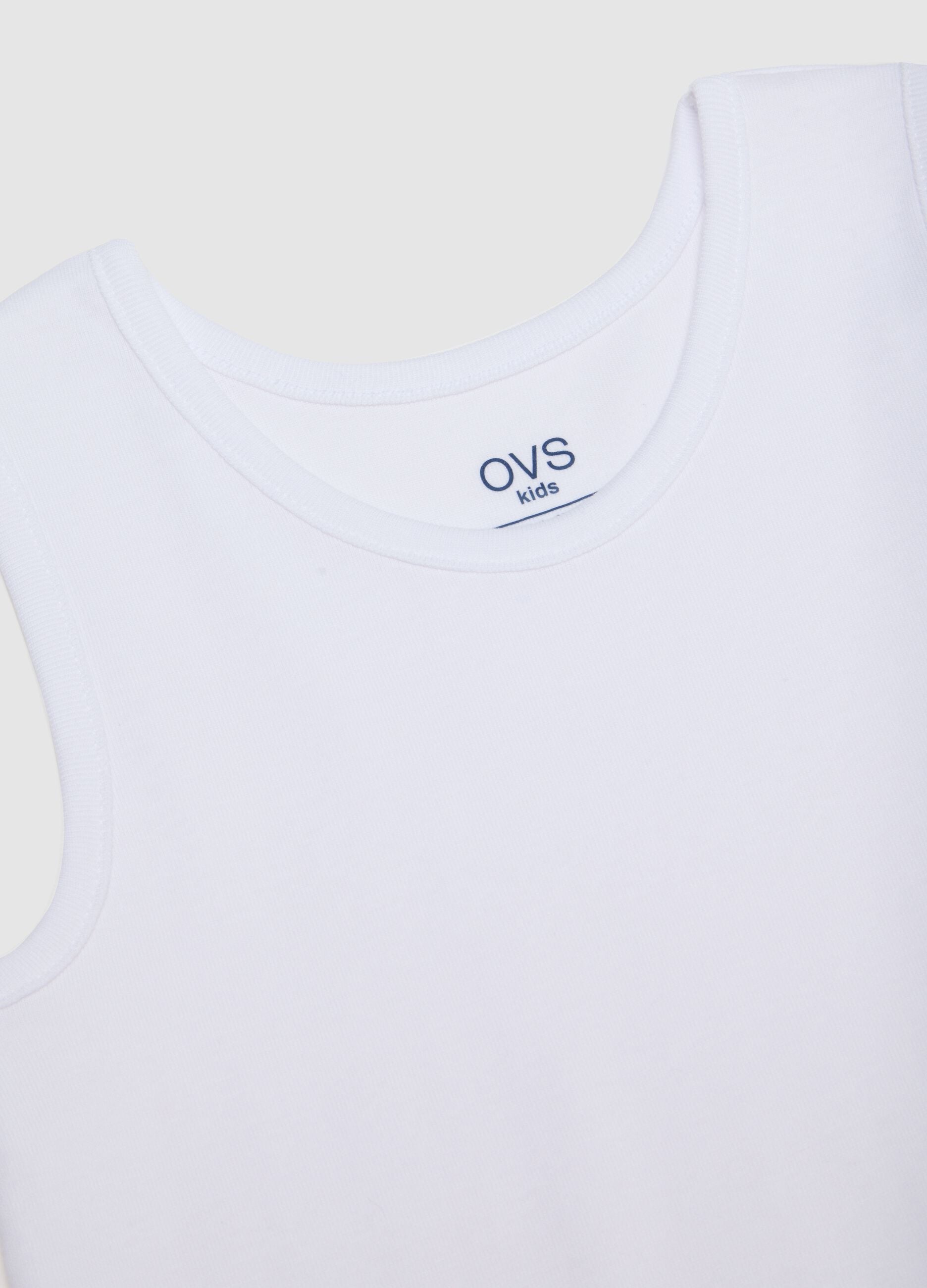 Pack of two multicoloured pure cotton boys' tank tops, regular fit