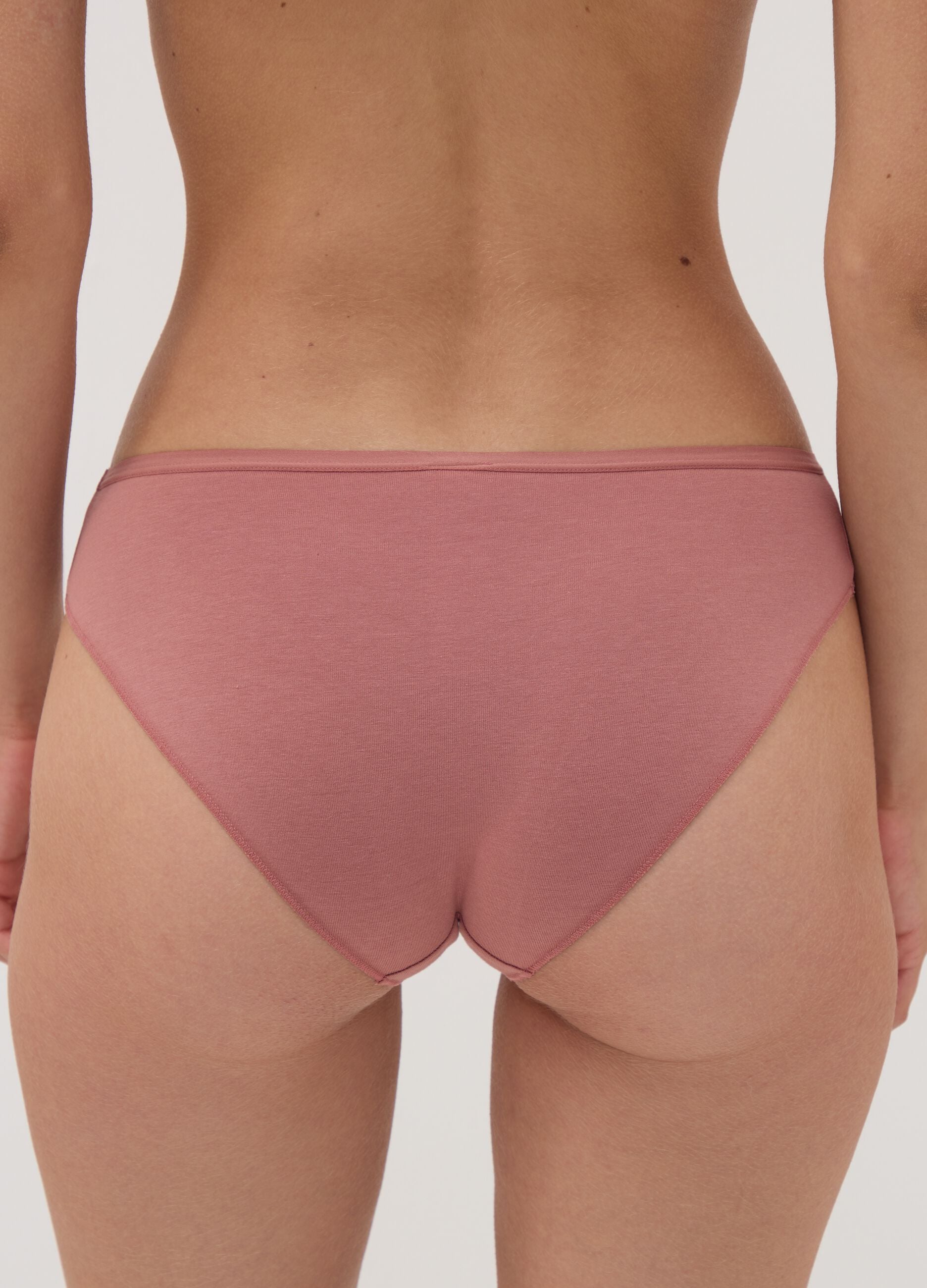 Multipack di cinque slip multicolor in cotone organico e viscosa elasticizzato