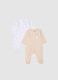 Multi-coloured pure cotton baby sleepsuits twin pack_0