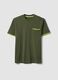 Green stretch cotton T-shirt with chest pocket_4