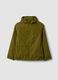 Green hooded rain jacket with zip for boys_0