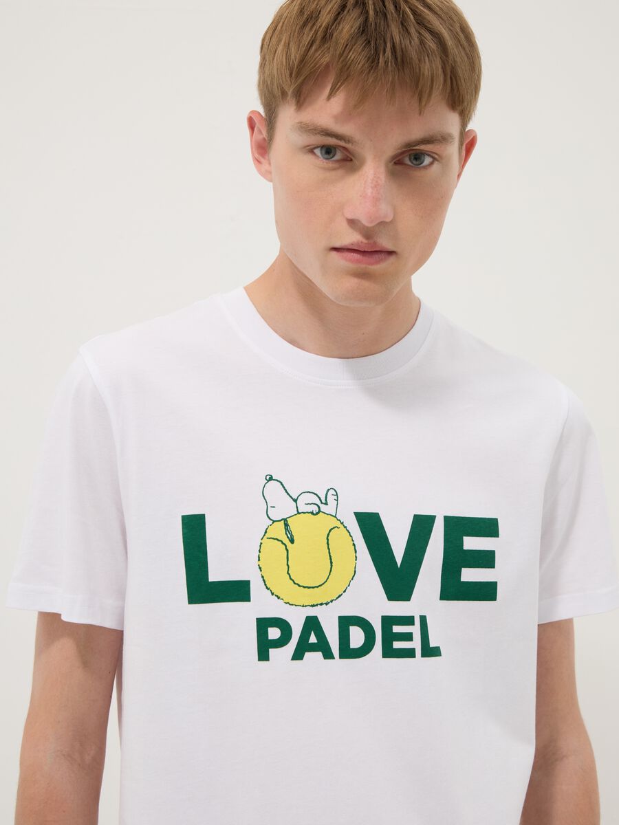 White pure cotton T-shirt with front print_2