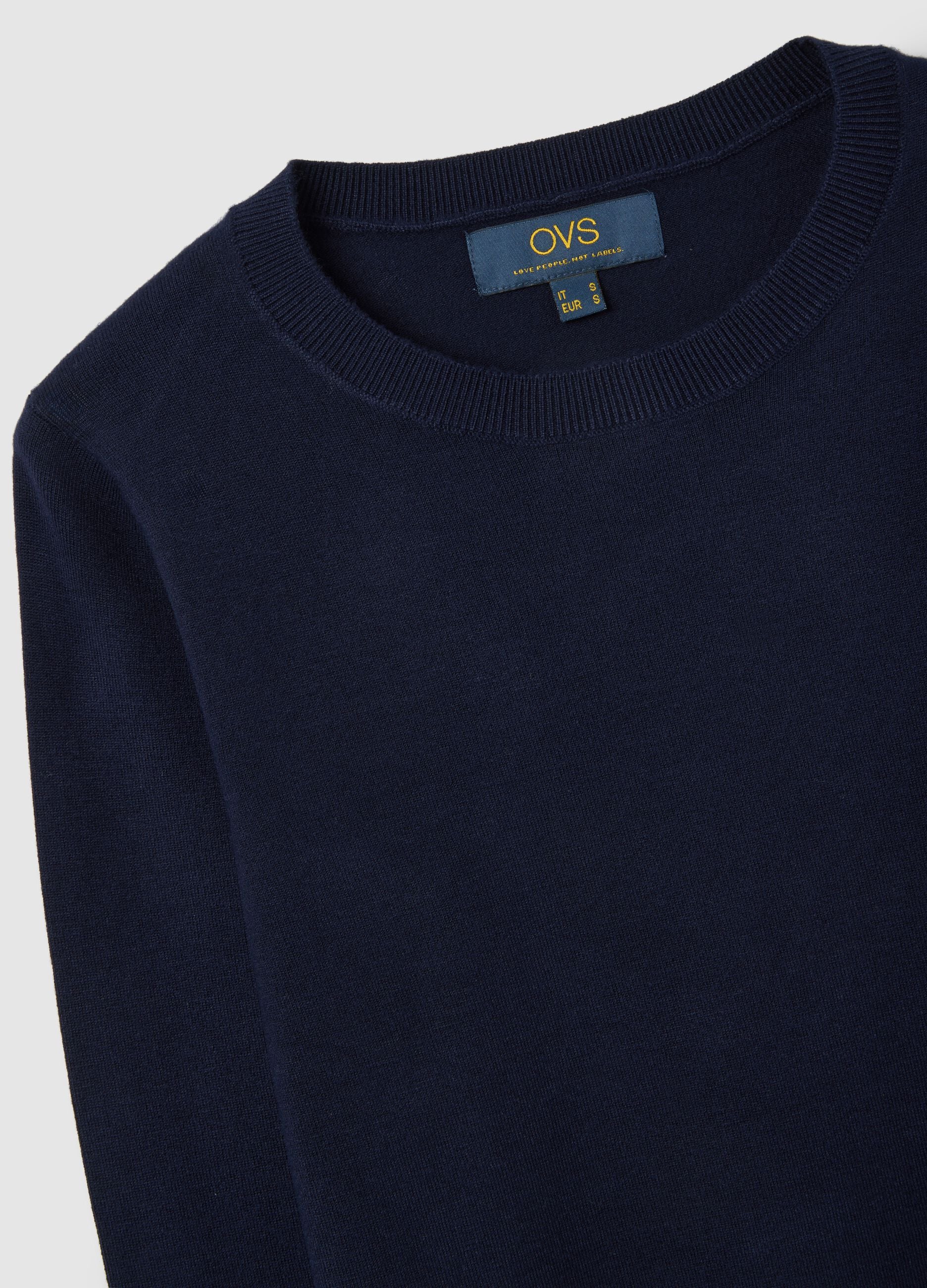 Blue Sweater with Fitted Fit