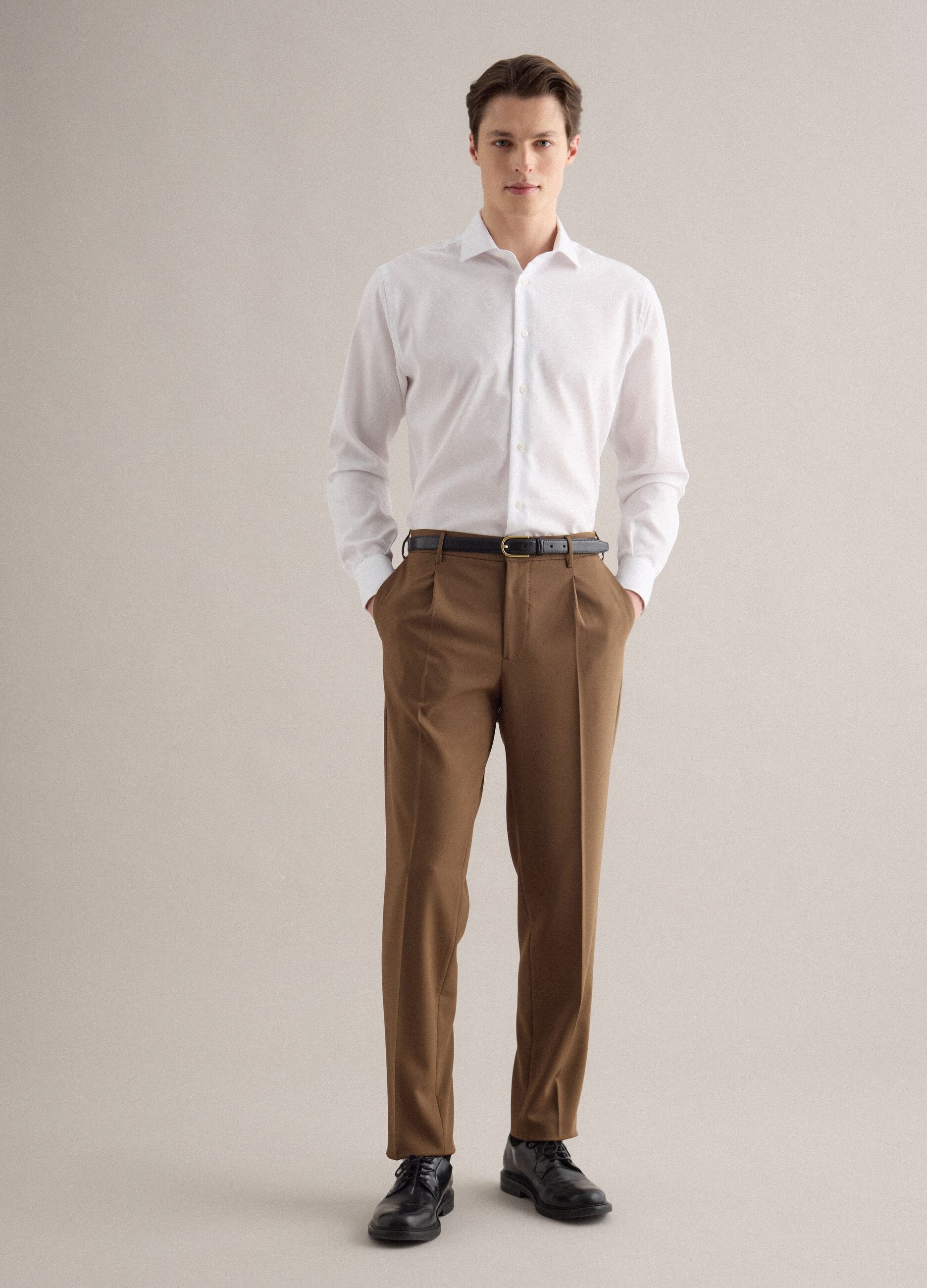 White pure cotton regular fit shirt